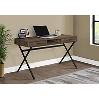 Bureau d'ordinateur avec tiroirs et tablette de Monarch - Brun/Noir