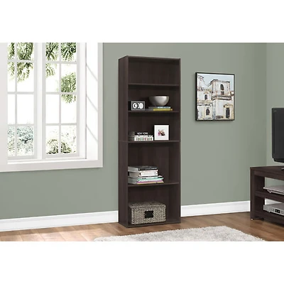 Monarch 72" 5-Shelf Bookcase - Cappuccino