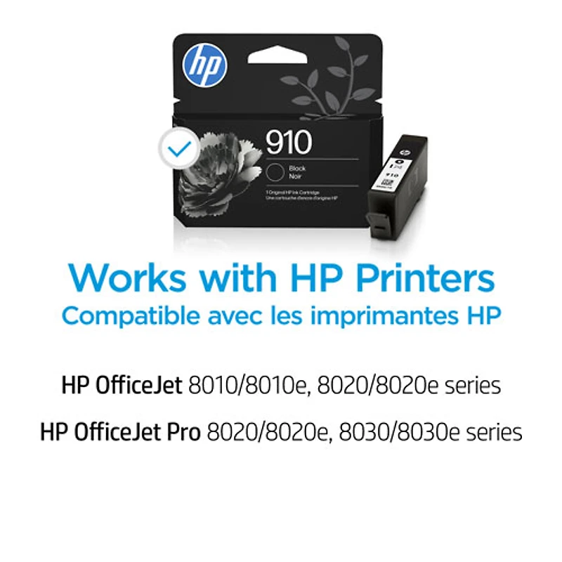 Cartouche d'encre noire HP 910 (3YL61AN#140)