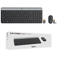 Ensemble avec clavier mince et souris optique sans fil MK 470 de Logitech - Noir