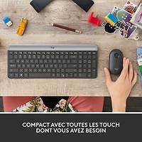 Ensemble avec clavier mince et souris optique sans fil MK 470 de Logitech - Noir