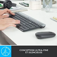 Ensemble avec clavier mince et souris optique sans fil MK 470 de Logitech - Noir