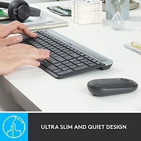 Ensemble avec clavier mince et souris optique sans fil MK 470 de Logitech - Noir