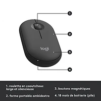 Ensemble avec clavier mince et souris optique sans fil MK 470 de Logitech - Noir