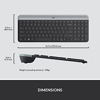 Ensemble avec clavier mince et souris optique sans fil MK 470 de Logitech - Noir