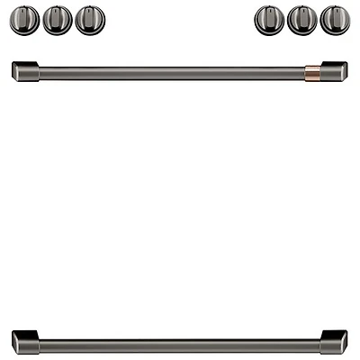 Ensemble de poignées de 8 pièces pour surface de cuisson électrique Café (CXFCEHKPMBT) - Noir brossé