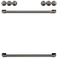 Ensemble de poignées de 8 pièces pour surface de cuisson électrique Café (CXFCEHKPMBT) - Noir brossé