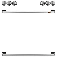 Ensemble de poignées de 8 pièces pour surface de cuisson au gaz Café (CXFCGHKPMSS) - Inox brossé