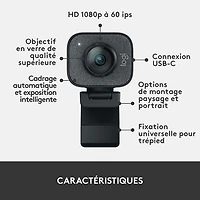 Logitech StreamCam Plus Full HD 1080p Webcam - Graphite