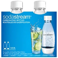 SodaStream 500ml (17 oz.) Fuse Carbonating Bottle with White Accents - 2-Pack