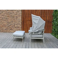 Seychelle Day Bed with Ottoman & Cushions - Light Grey