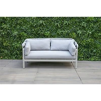 Seychelle Day Bed with Ottoman & Cushions - Light Grey