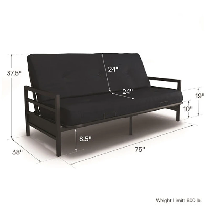 Futon contemporain Rio de DHP - Bleu
