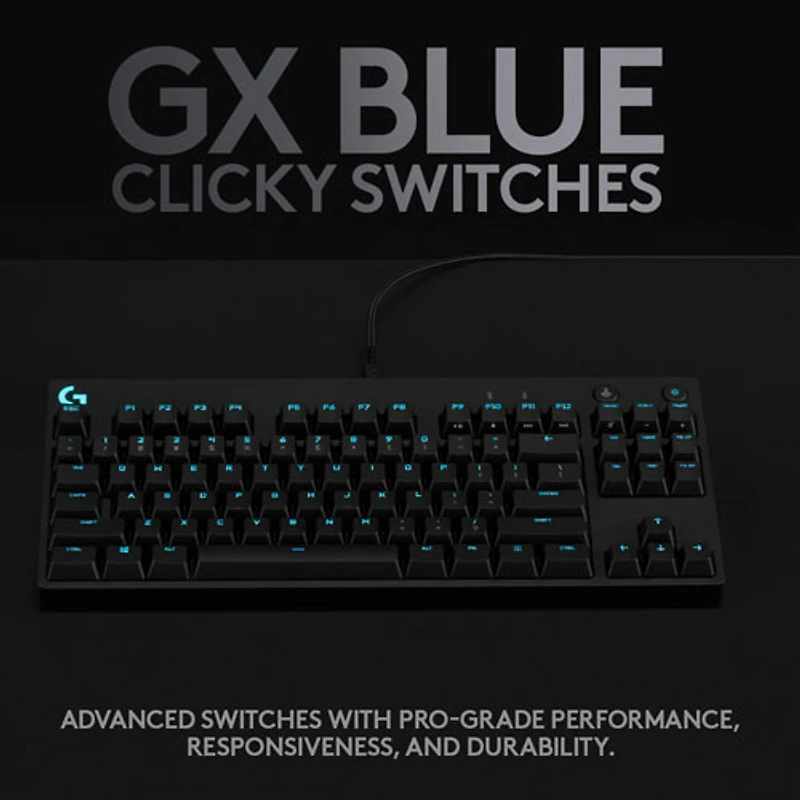 Logitech G Pro Backlit Mechanical GX Blue Clicky Gaming Keyboard