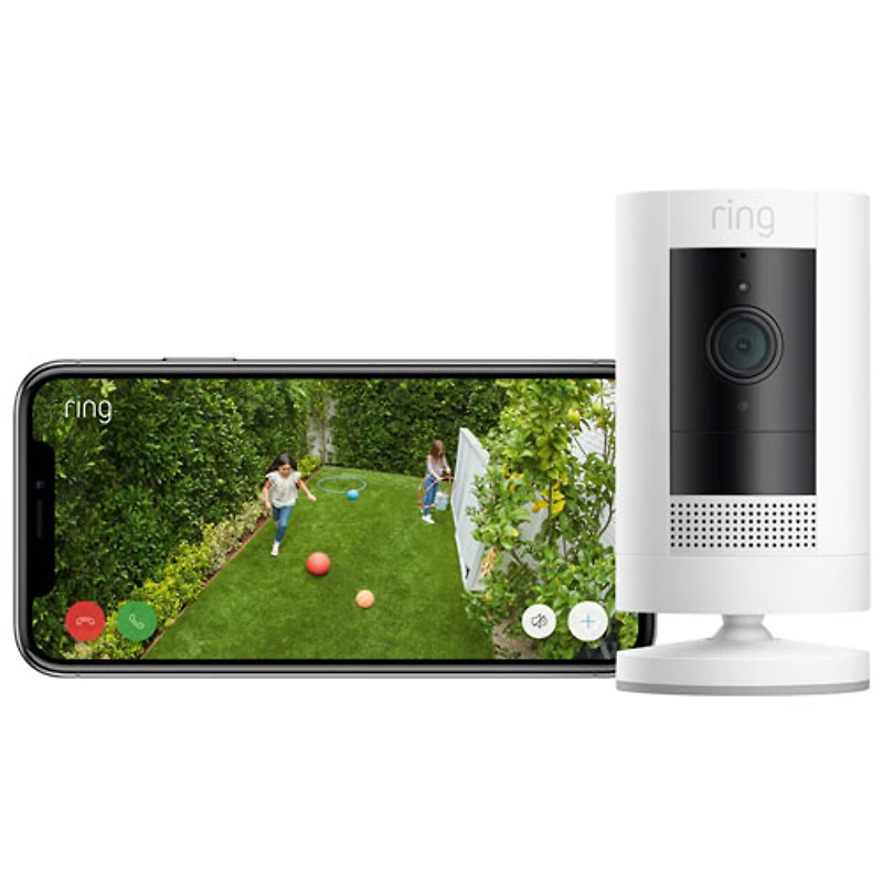 Caméra IP HD 1080p sans fil d'extérieur Stick Up Cam de Ring - Blanc