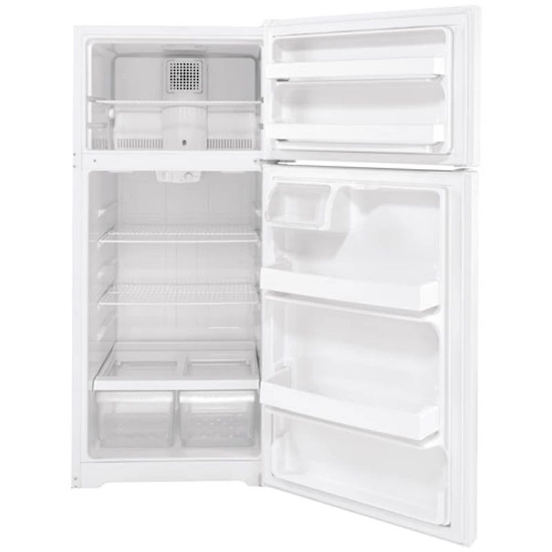 GE 28" 16.6 Cu. Ft. Top Freezer Refrigerator (GTE17DTNRWW) - White