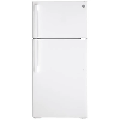 GE 28" 15.6 Cu. Ft. Top Freezer Refrigerator (GTE16DTNRWW) - White