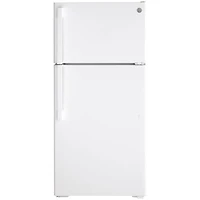 GE 28" 15.6 Cu. Ft. Top Freezer Refrigerator (GTE16DTNRWW) - White