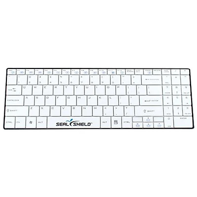 Seal Shield CleanWipe Bluetooth Full Size Waterproof Keyboard - White - English