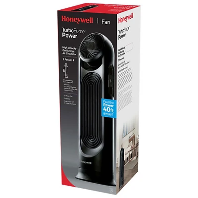 Ventilateur vertical à circulateur d'air haute vitesse TurboForce de Honeywell - 32 po - Noir