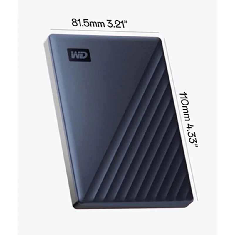 Disque dur portatif USB 3.0 My Passport de 5 To de WD pour Mac (WDBA2F0050BBL-WESN) - Bleu