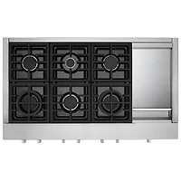 Kitchenaid Commercial Style 48" Gas Cooktop (KCGC558JSS) - Stainless Steel