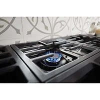 KitchenAid 48" 6.3 Cu. Ft. True Convection Double Oven 6-Burner Dual Fuel Range (KFDC558JAV) -Avocado