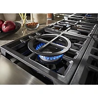 KitchenAid 48" 6.3 Cu. Ft. True Convection Double Oven 6-Burner Dual Fuel Range (KFDC558JAV) -Avocado