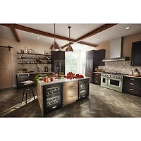 KitchenAid 48" 6.3 Cu. Ft. True Convection Double Oven 6-Burner Dual Fuel Range (KFDC558JAV) -Avocado