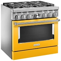 KitchenAid 36" 5.1 Cu. Ft. True Convection 6-Burner Dual Fuel Range (KFDC506JYP) -Yellow Pepper