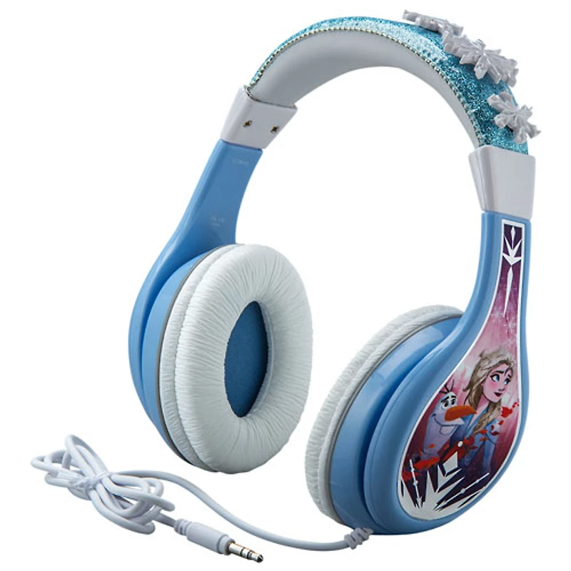 Casque d'écoute à suppression du bruit Frozen II de KIDdesigns pour enfants - Blanc/Bleu