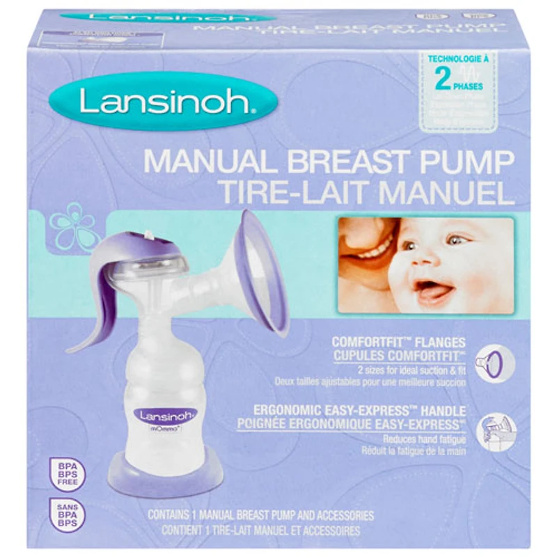 Lansinoh Manual Single Breast Pump with Accessories