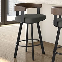 Lars Contemporary Counter Height Barstool - Grey/Black/Brown