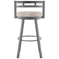 Render Contemporary Bar Height Barstool - Cream/Glossy Grey