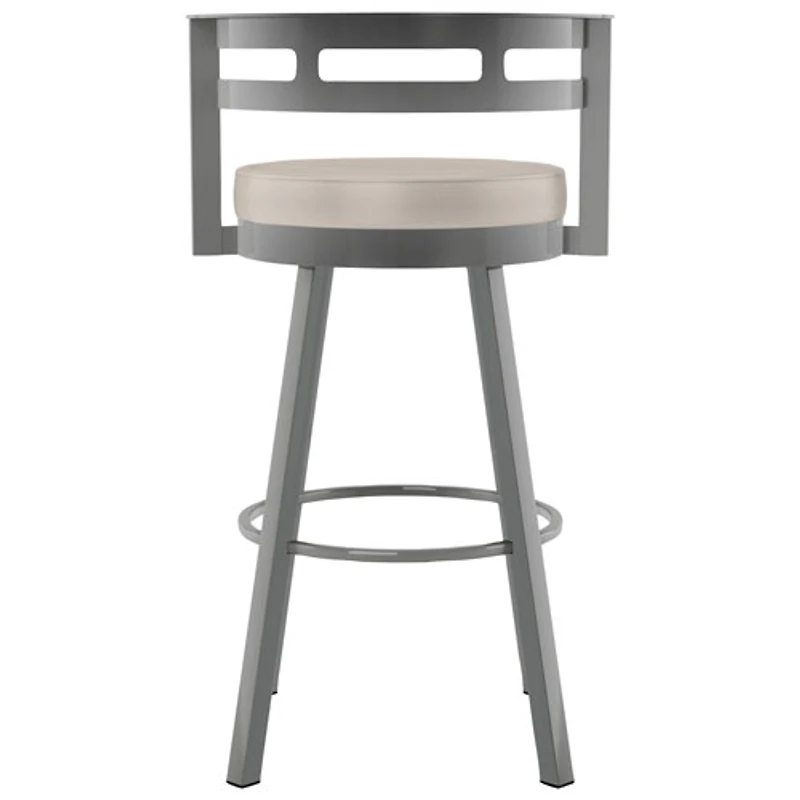 Render Contemporary Bar Height Barstool - Cream/Glossy Grey
