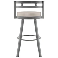 Render Contemporary Bar Height Barstool - Cream/Glossy Grey