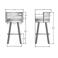 Render Contemporary Bar Height Barstool - Cream/Glossy Grey