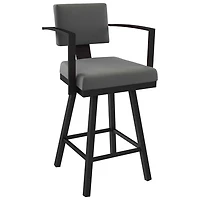 Akers Modern Counter Height Barstool - Light Cold Grey/Black