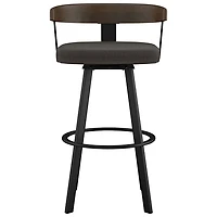 Lars Contemporary Bar Height Barstool - Grey/Black/Brown