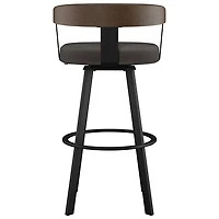 Lars Contemporary Bar Height Barstool - Grey/Black/Brown