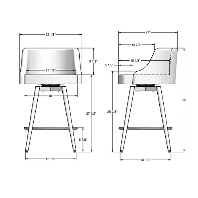 Duncan Transitional Counter Height Barstool - Pale Grey/Black