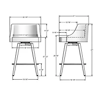 Duncan Transitional Counter Height Barstool - Pale Grey/Black