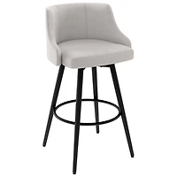 Duncan Transitional Bar Height Barstool - Pale Grey/Black