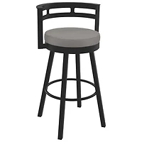 Tabouret de bar contemporain à hauteur de comptoir Render - Gris taupe/Brun foncé