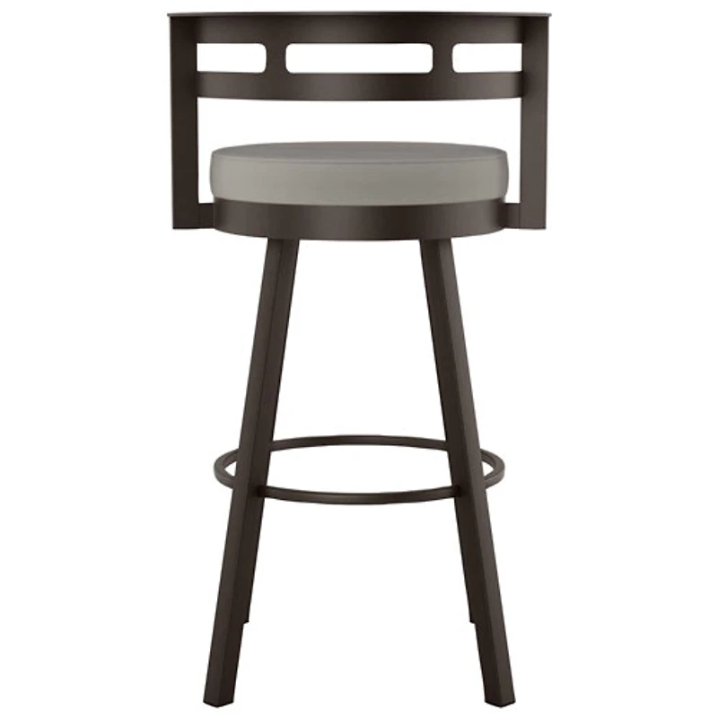 Tabouret de bar contemporain à hauteur de comptoir Render - Gris taupe/Brun foncé