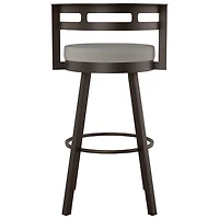 Tabouret de bar contemporain à hauteur de comptoir Render - Gris taupe/Brun foncé