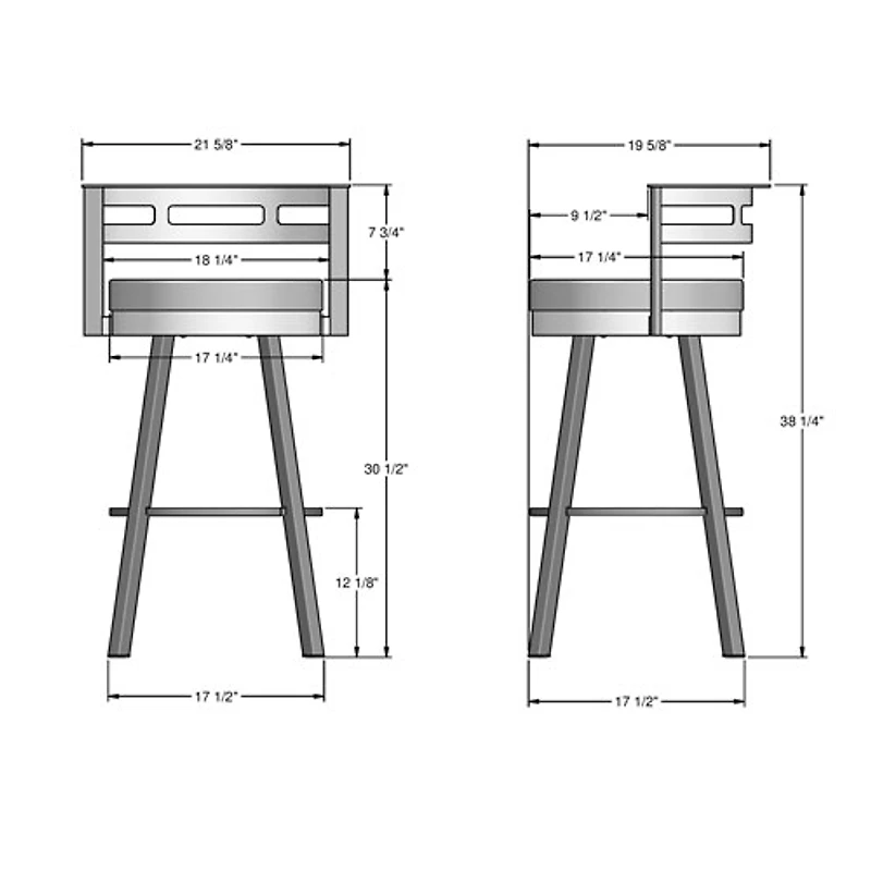 Tabouret de bar contemporain à hauteur de comptoir Render - Gris taupe/Brun foncé