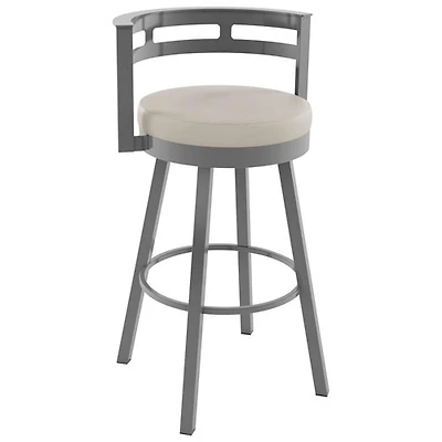 Tabouret de bar contemporain à hauteur de comptoir Render - Crème/Gris lustré