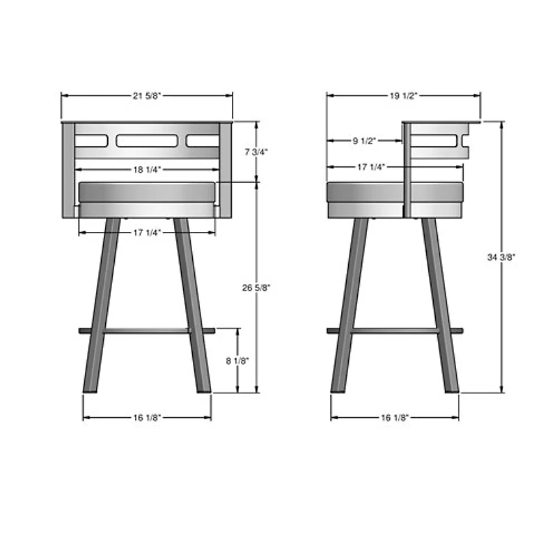 Render Contemporary Counter Height Barstool - Cream/Glossy Grey