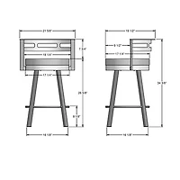 Render Contemporary Counter Height Barstool - Cream/Glossy Grey